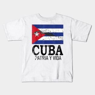 Cuba Libre Cuban Flag patria y vida Kids T-Shirt